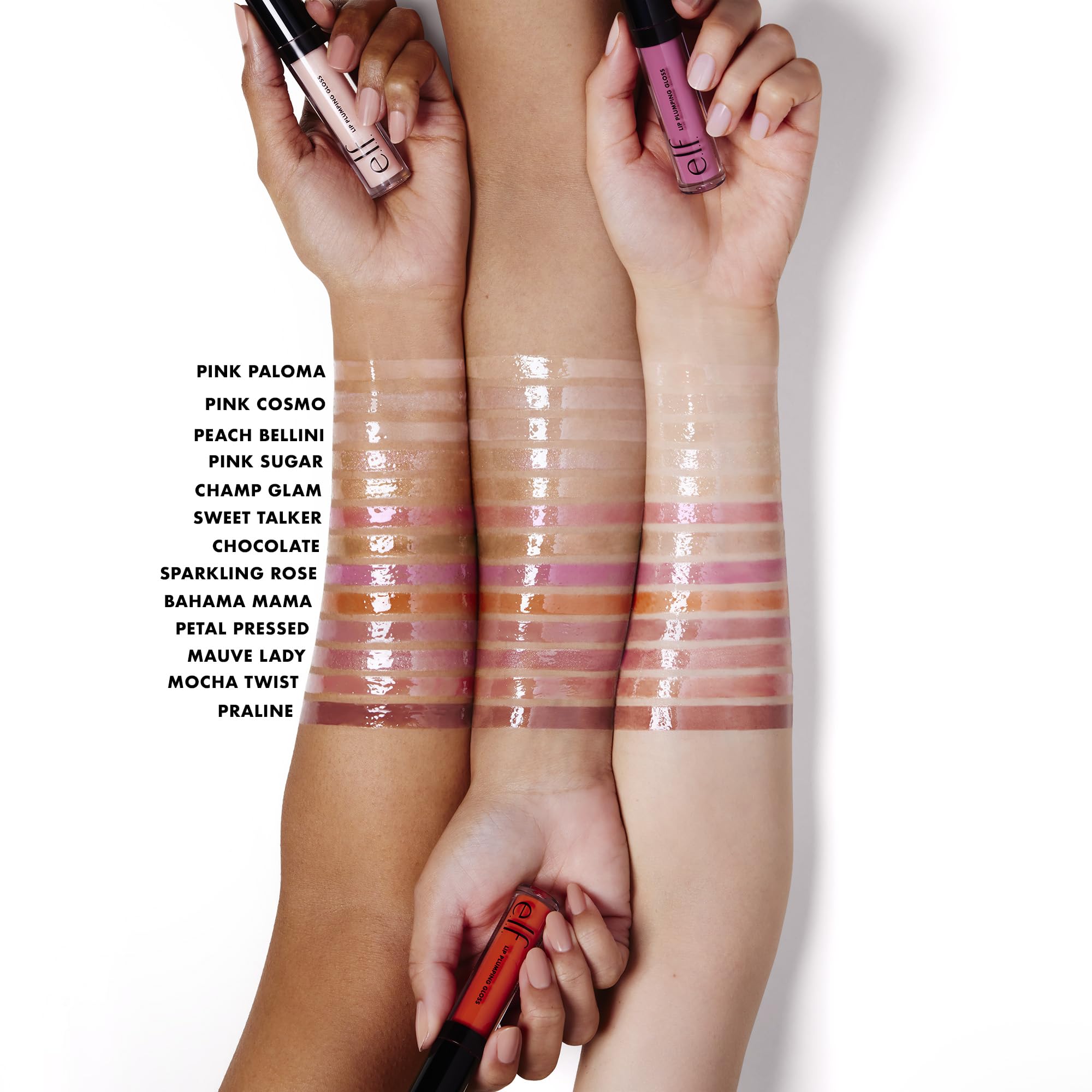 e.l.f. Cosmetics Lip Plumping Gloss, Shimmering Gloss Hydrates and Plumps Lips, Sparkling Rosé